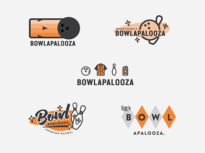 Bowlapalooza Logos 60s bowl bowlapalooza bowling draplin grey icons logos options orange party pins