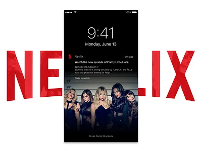 Netflix notification application ios iphone lock netflix notification screen show tv