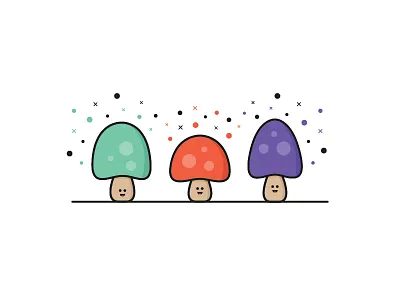Mushroom Trio cartoon characters edible food illustration mushroom mushrooms