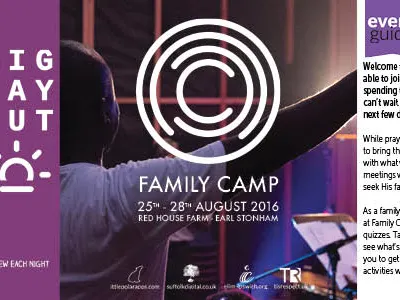 Family Camp 2016 Programme Cover artwork guide indesign programme
