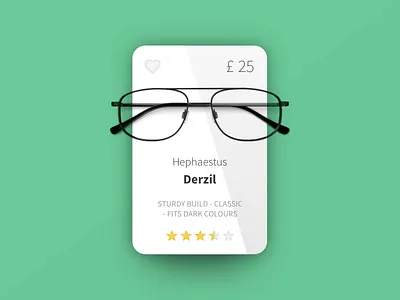 Shopping Card card ecommerce glasses shop shopping ui website