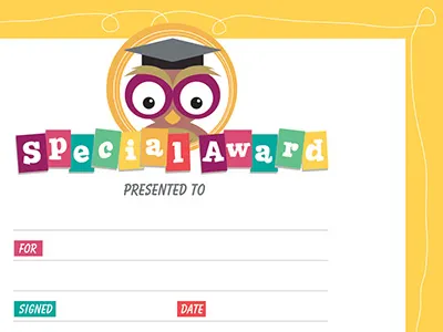 Award Certificate award certificate kids owl