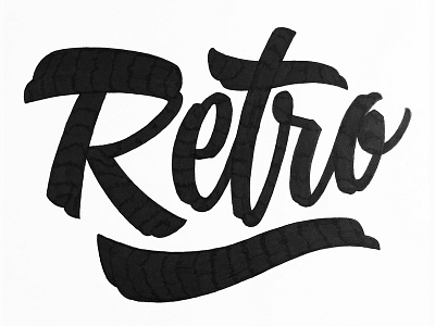 Retro brush freestyle handlettering handtype lettering retro script type