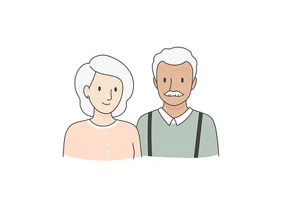 Parents adults characters family father grandfather grandmother illustration man mother older senior woman