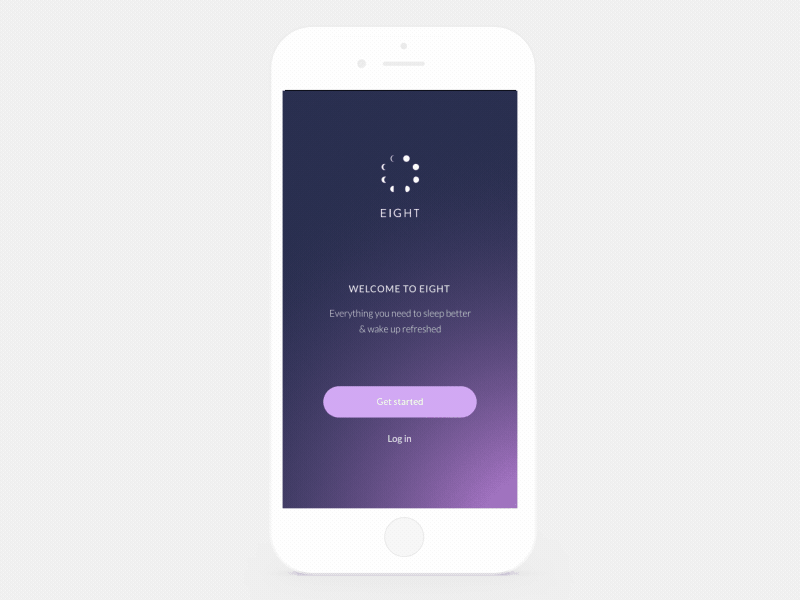 Eight Sleep App – Animated Launch Screen animation app design gradient launch screen screen ui user experience user interfase ux web design