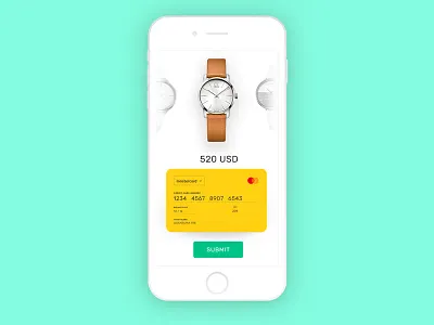 Checkout - Day 8 checkout credit card freelance master card online shopping purchase shopping slider swiping ui visa watch