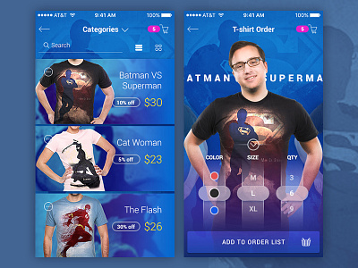 Tshirt Wholesale Order Apps | WIP blue chart ecommerce ios order tshirt ui ux