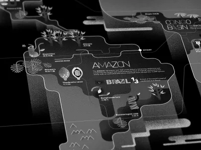 World Tropical Rainforest Map Detail black dark data icon illustration infographic map rainforest