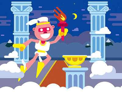 Olimp Fire flat illustration olympics rio2016