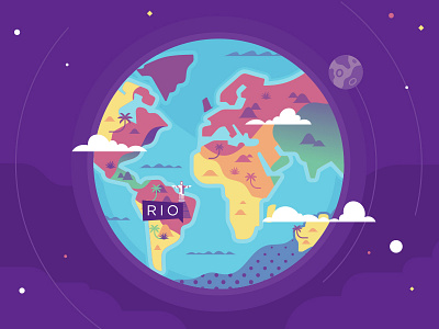 RIO earth flat illustration jesus map olympic ooohlympics pornhub rio stolz