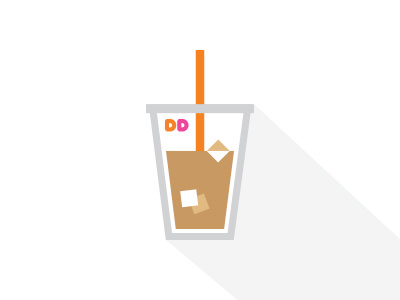 Iced Coffee caffeine coffee donuts dunkin dunkin donuts ice iced coffee icon illustration pictogram shadow