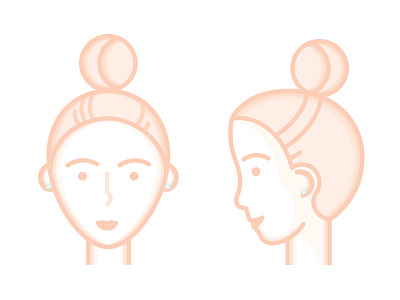 THE BUN bun fashion hair icon illustration line