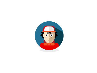 Ash Ketchum avatar flat flat2.0 flatdesign illustration illustrator pokemon pokemongo