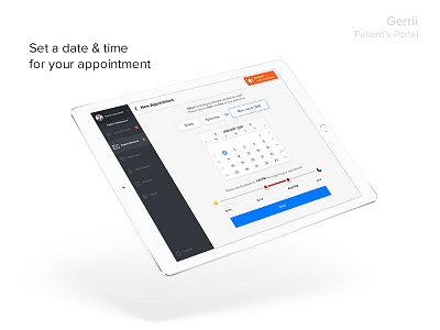 Gerri - Home Consultation on Demand - Date & Time Selection appointment booking date doctor home consultation house call inquiry medical on demand patients request time