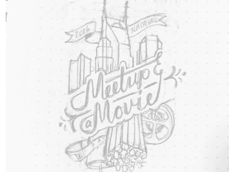 Dribbble Meetup badge city dribbble illustration lettering logo mark meetup nashville