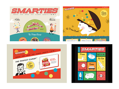 Candy Website Concepts candy illustration mid century retro vintage website