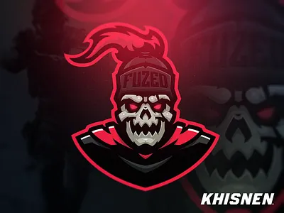 Fuzed Skull esports knight logo mascot skull
