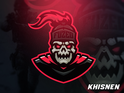 Fuzed Skull esports knight logo mascot skull