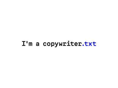 I'm copywriter.txt concept copywriter logo text txt