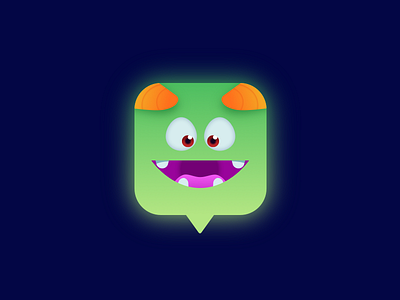 Happy Chat 2 bubble cute face happy icon kawaii monster