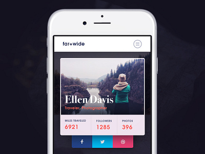 Daily UI #006 - App User Profile app daily ui far iphone mockup photographer profile travel user user profile wide