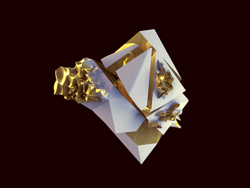 Growth.gif 3d c4d design geometric geometry gif gold graphic growth motion shape white