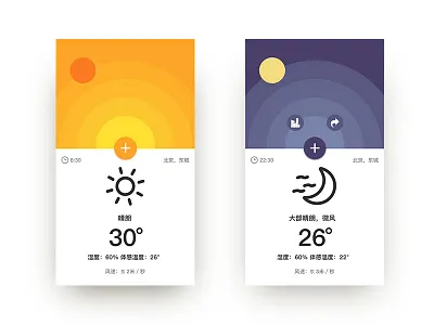 Weather app weather ，app，purple，yellow，