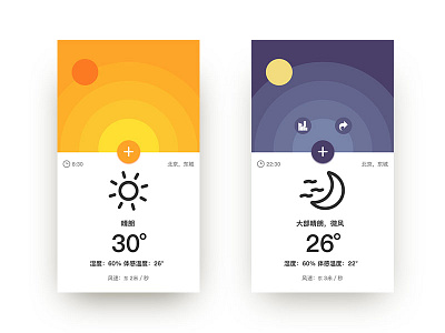 Weather app weather ，app，purple，yellow，