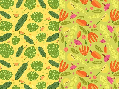 TROPICAL PATTERN characterdesign color design girl graphic illustration pattern