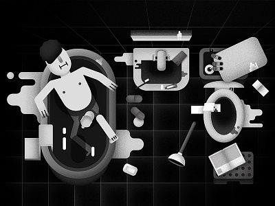 My Dirty Bathroom bathroom black closestool dark icon illustration material toilet
