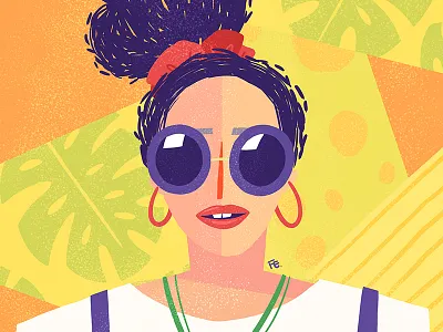 TROPICAL GIRL characterdesign color design girl graphic illustration pattern