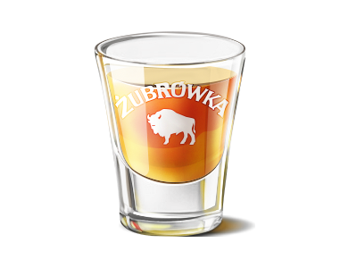 Zubrowka alcohol glass poland zubrowka