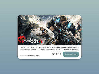 DailyUI - #075 - Pre-Order 075 dailyui gears of war pre order