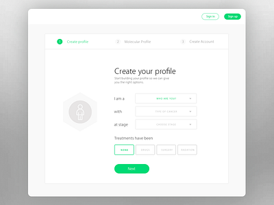 Profile page app green medical page profile ui ux