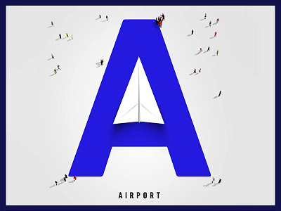 Airport Typo Experiment airport creative design experiment flight illustration image logo people plane sky typography