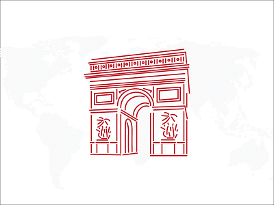 Arc de Triomphe arc de triomphe france french revolutionary war line paris red triumphal arch of the star vector