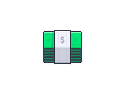 Stacks on deck cash dollars focus lab icon illustration money