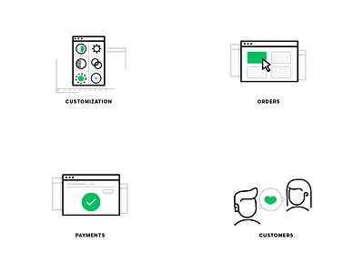 Commerc'icons customers customization orders payments