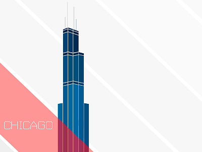 Chicago building chicago city minimalistic vector willis tower