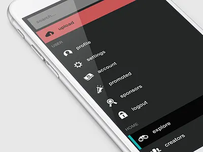 Creator Republic - Menu app design html5 icons ios menu sidebar ui ux web