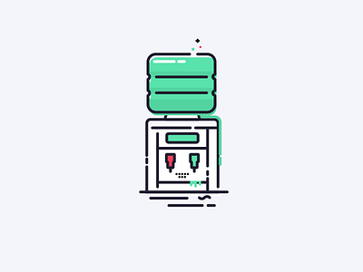 Water Dispenser free icon illustrator line water