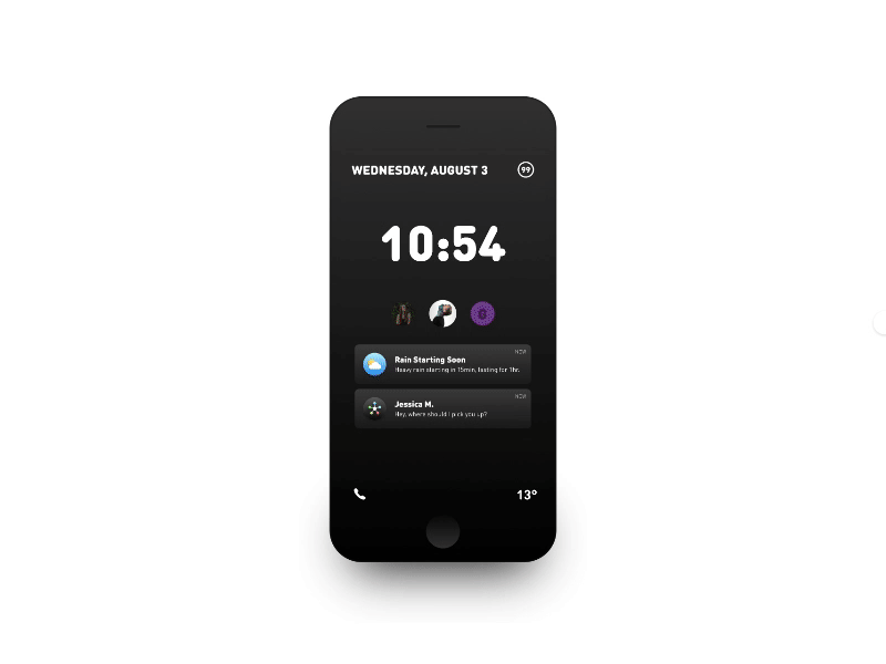 Lock Screen Prototype V2 blck blckos concept concept operating system concept os framer framerjs lock screen notifications paper design vector vector os