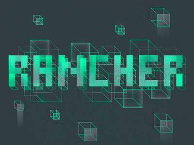 Rancher cube illustration texture type typography