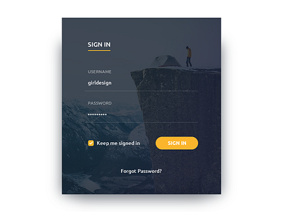 Login Form flat form input login password register sign in simple username widget