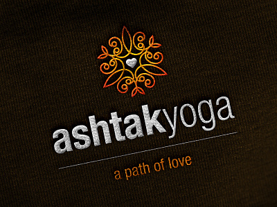 Ashtak Yoga Logo branding heart helvetica india logo studio sun thailand yoga yogi