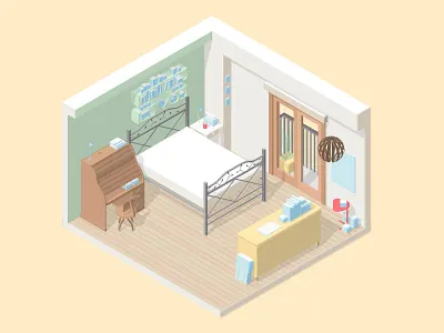 Alexa's 3d architecture design idea illustration room