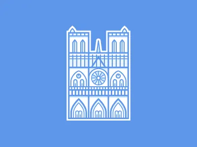 Notre-Dame de Paris architecture building line linear medieval notre dame de paris paris vector