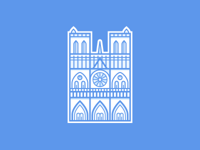 Notre-Dame de Paris architecture building line linear medieval notre dame de paris paris vector