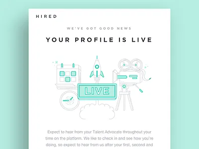 Live Profile Email calendar camera email illustration live rocket
