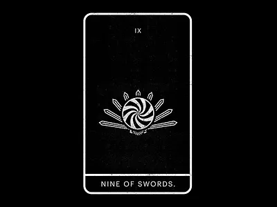 Nine of Swords. anguish black confusion minimal nine swords tarot white